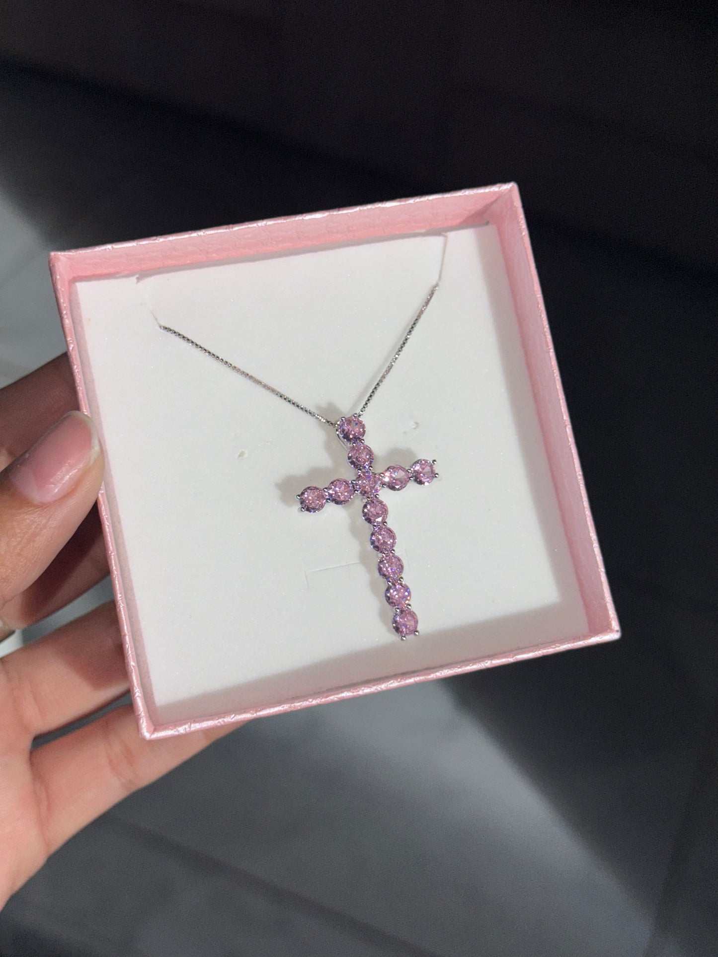 Collar dige de Cruz - Rosado