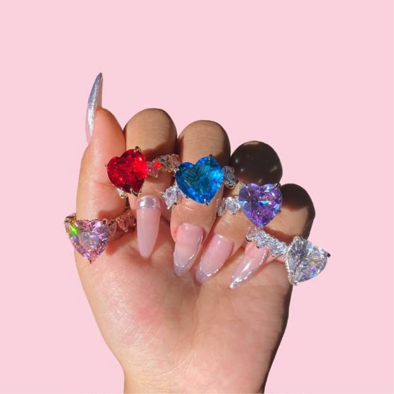 Anillo icy Cenicienta celeste