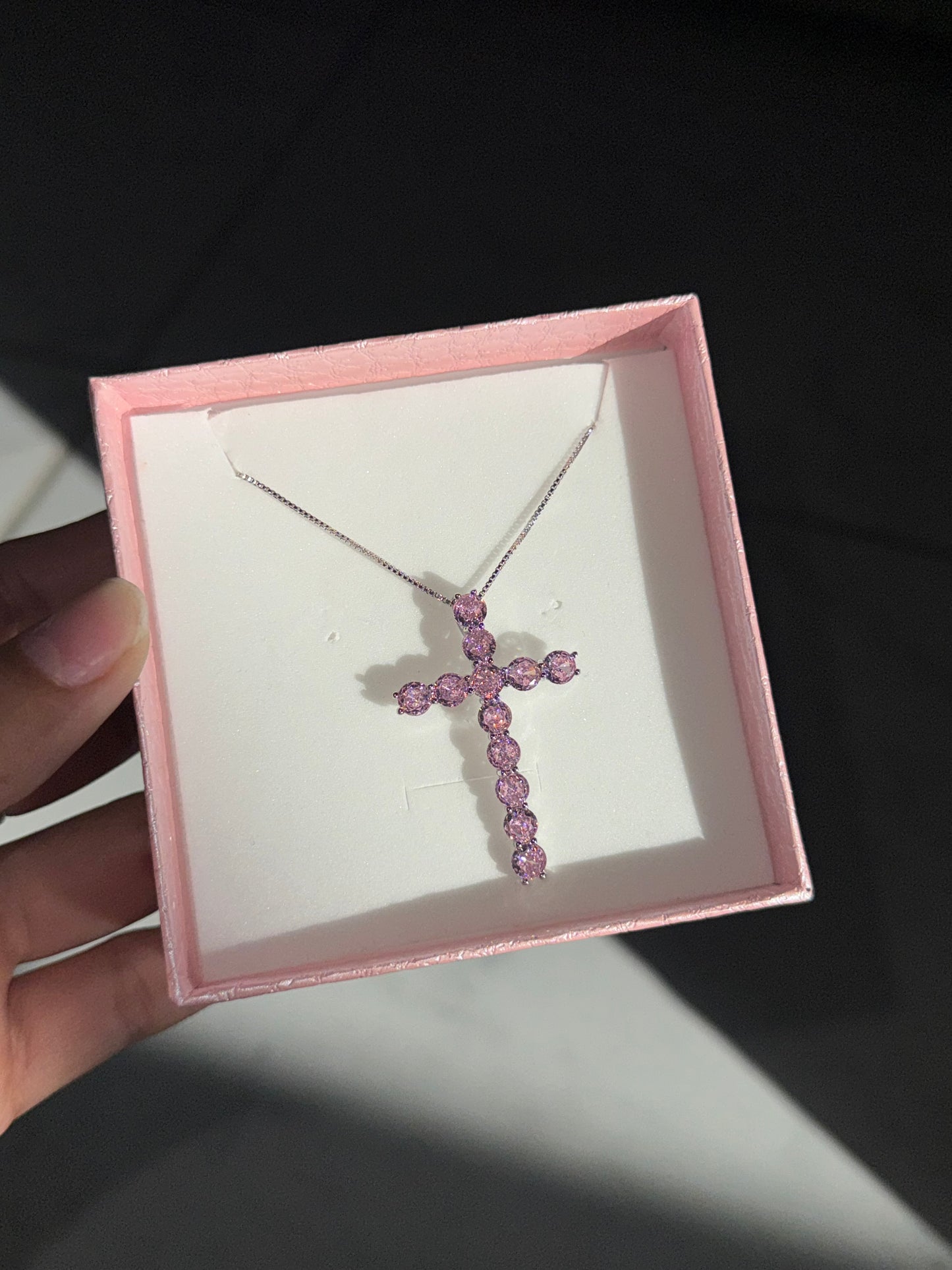 Collar dige de Cruz - Rosado