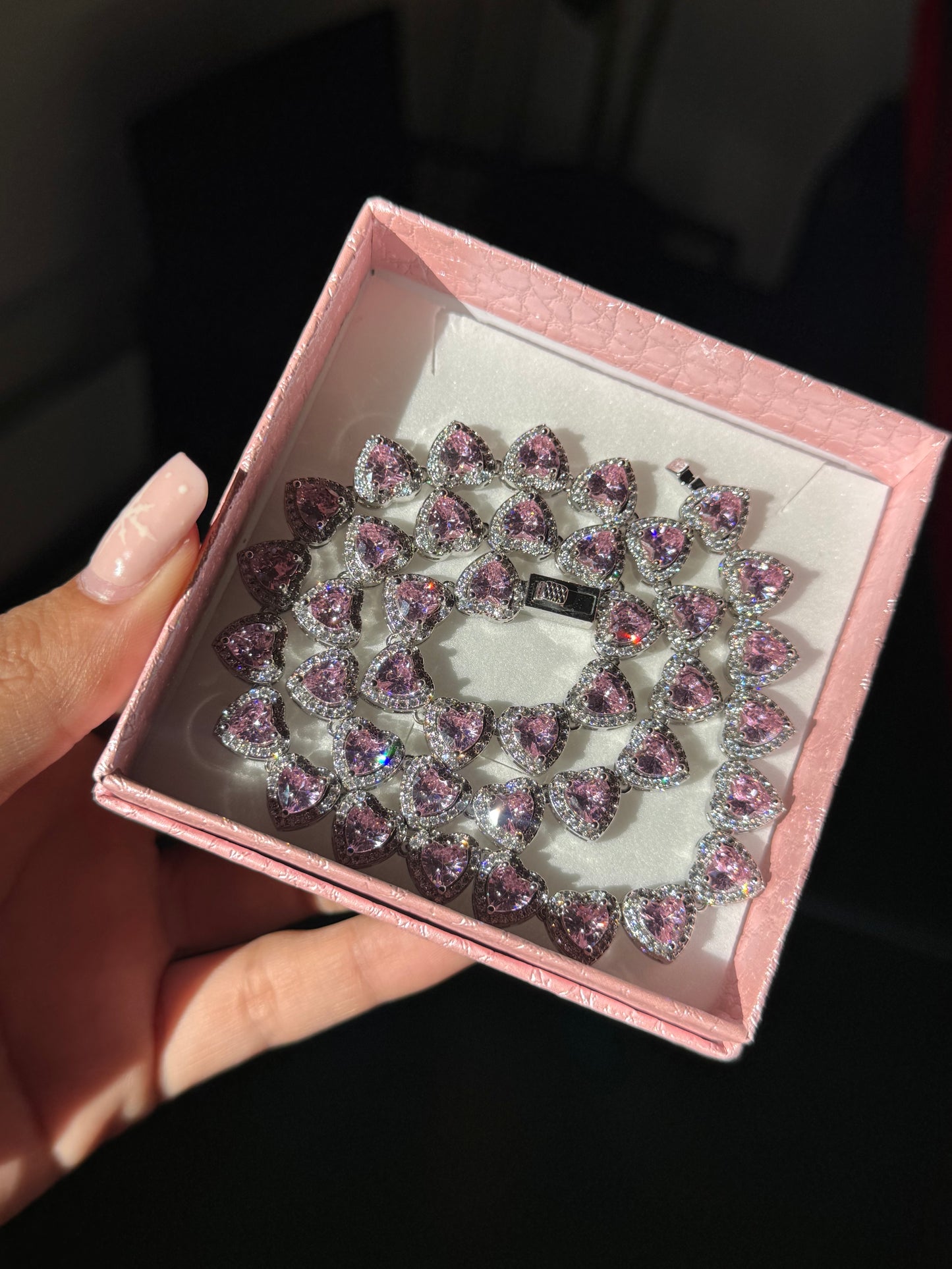 Collar Princesa Plateado y rosado