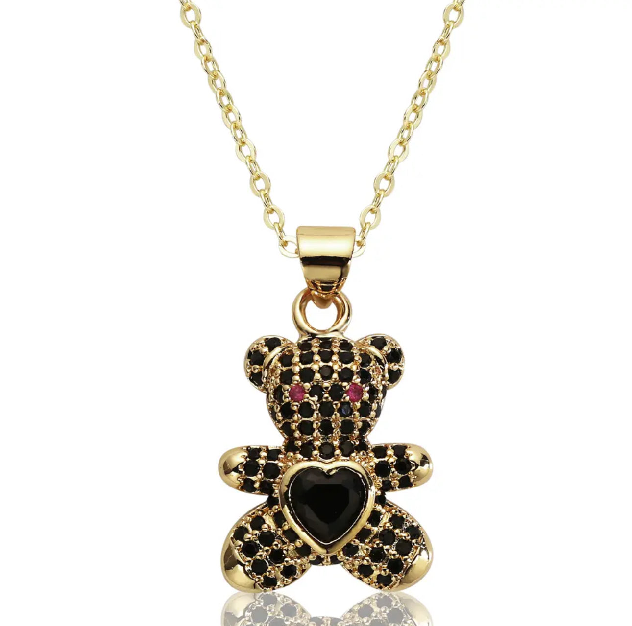 Collar dige de oso negro y dorado
