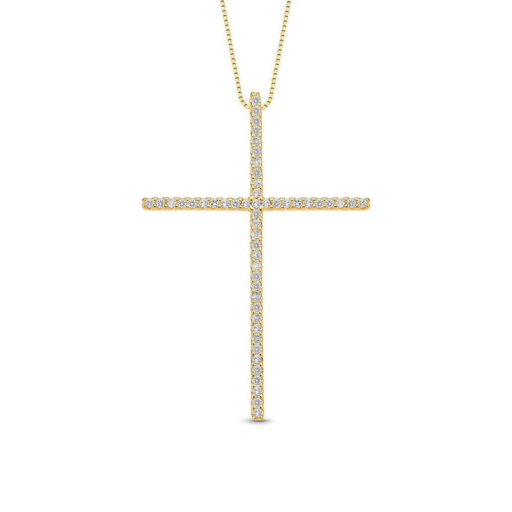 Collar Cruz Dorado Glam