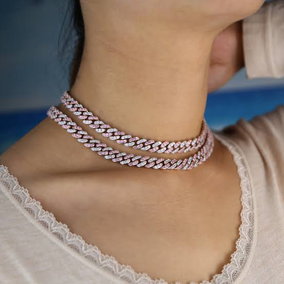 Cubana unisex | Rosado y plateado