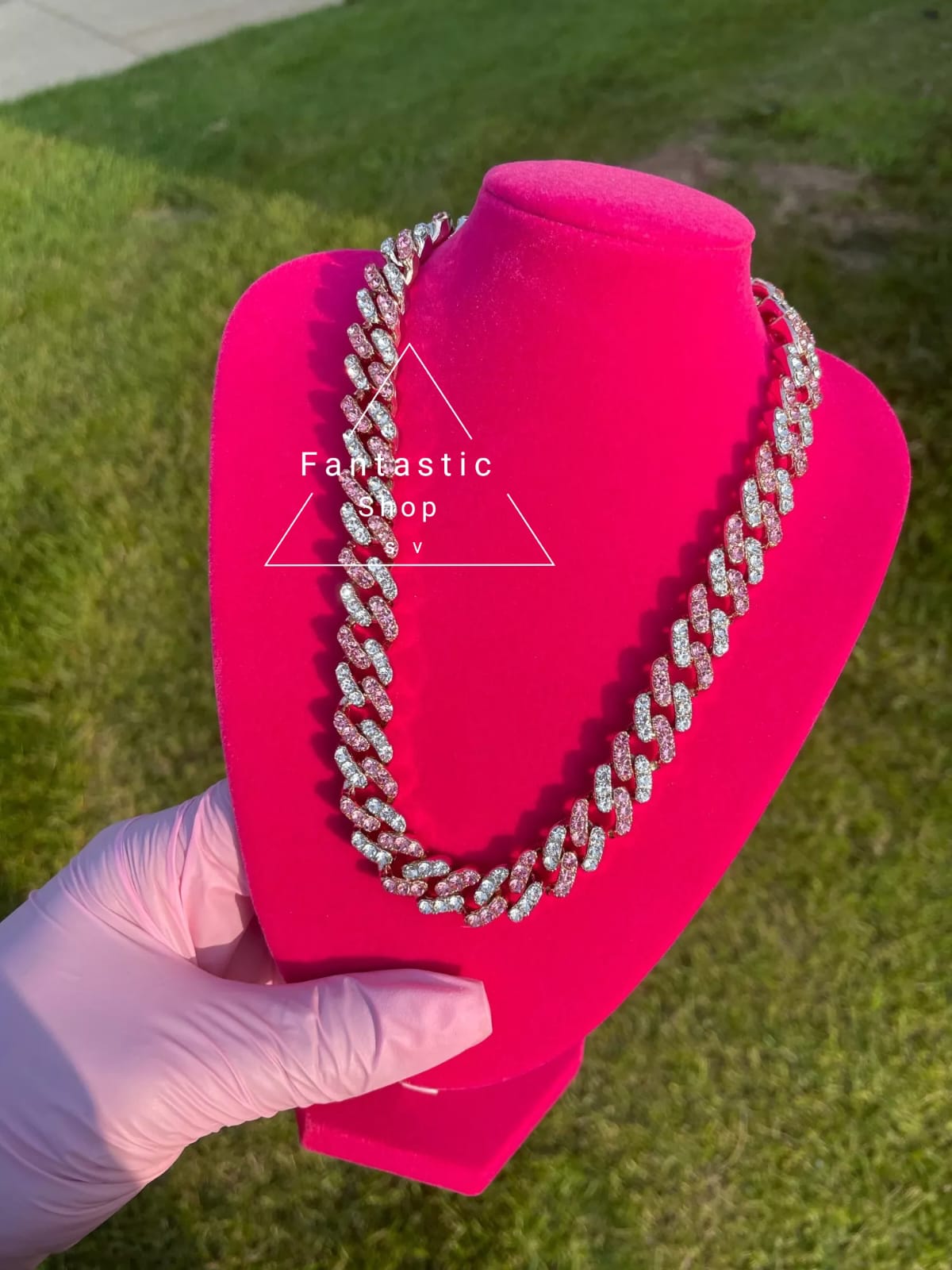 Cubana unisex | Rosado y plateado