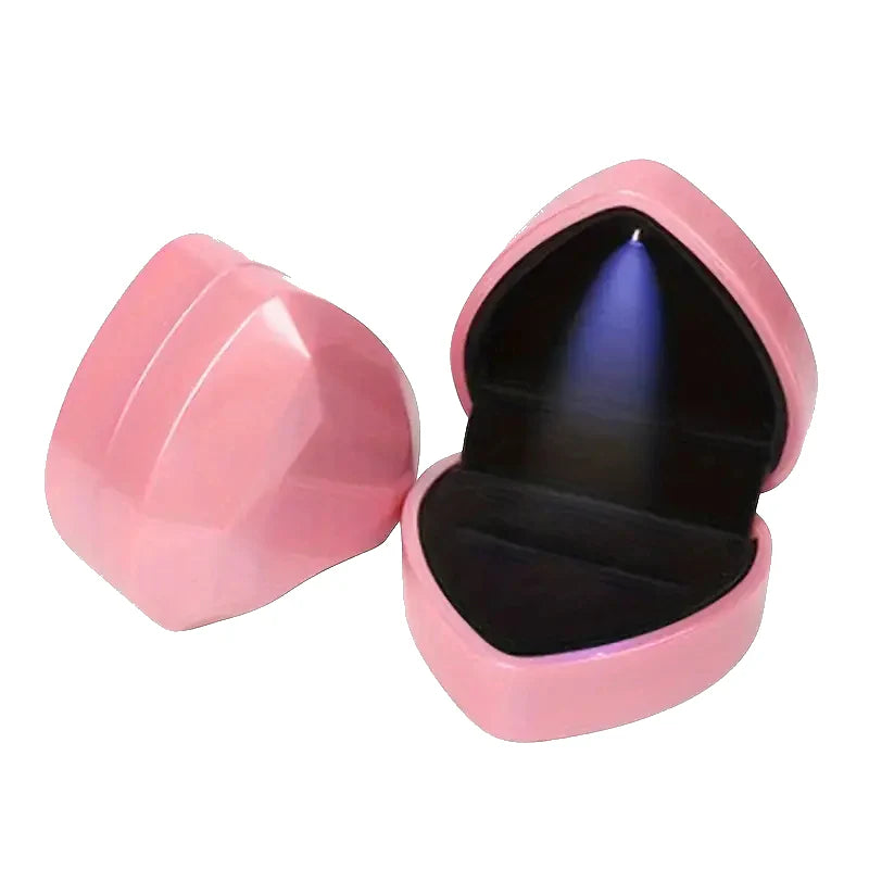 CAJA ANILLOS CORAZÓN (LUZ LED)