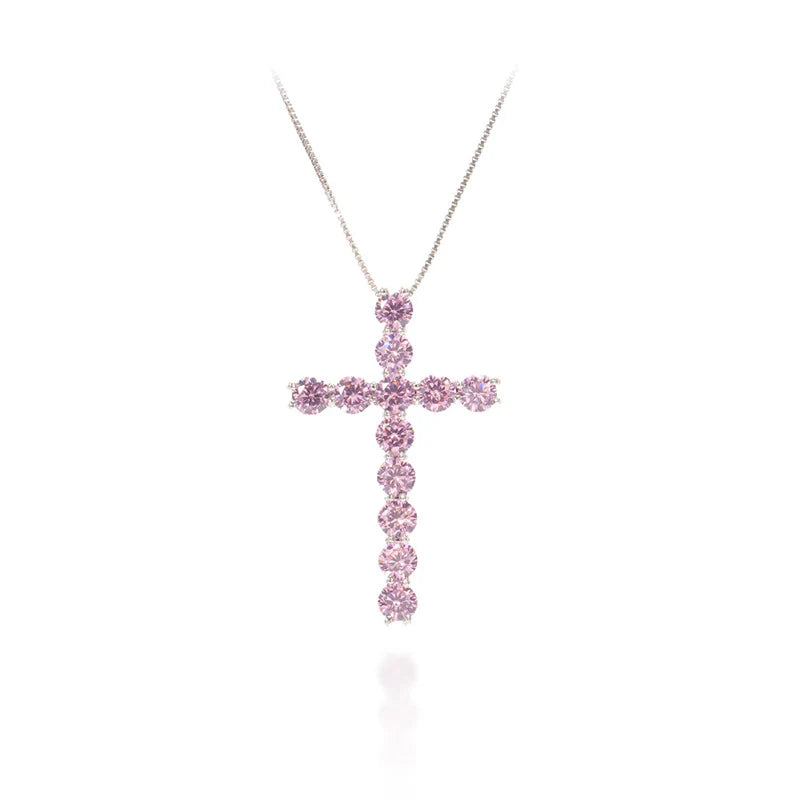 Collar dige de Cruz - Rosado