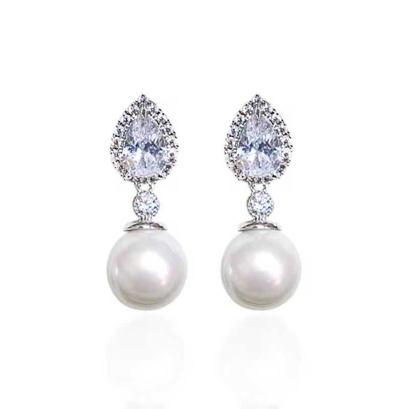 Aretes colgante de perla