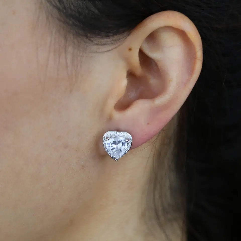 Aretes corazón Blanco