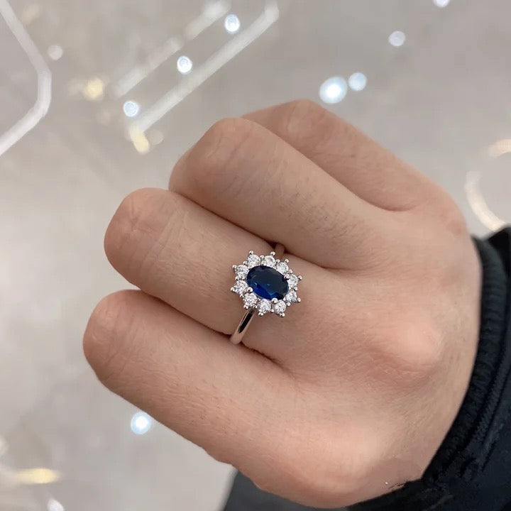 Anillo Diana Azul real