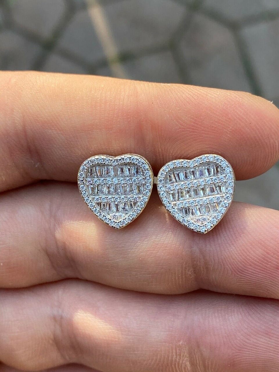 Aretes icy corazón unisex