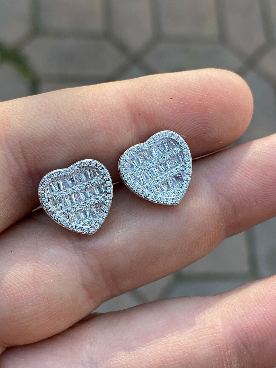 Aretes icy corazón unisex