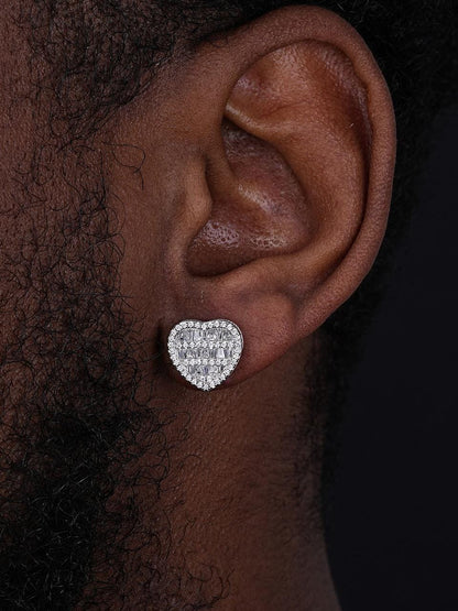 Aretes icy corazón unisex