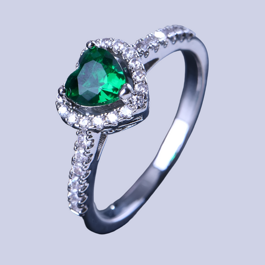 Anillo corazon Verde