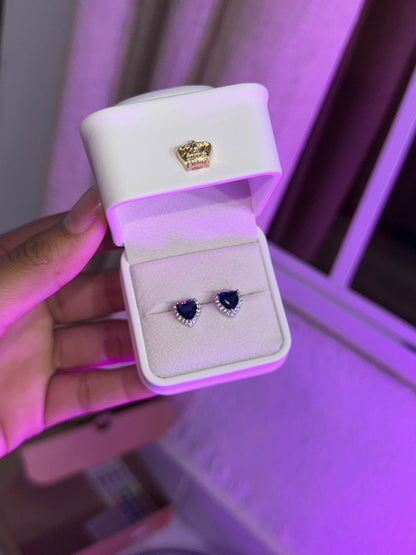 Aretes corazón plata 925 | azul real