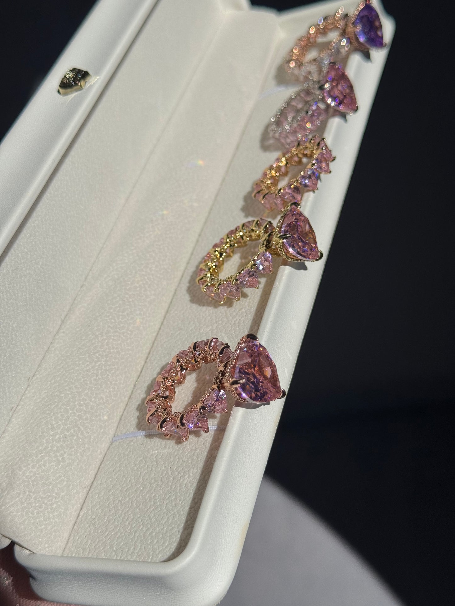 Anillo Icy Camile rosado dorado