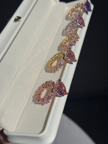 Anillo Icy Camile rosado dorado