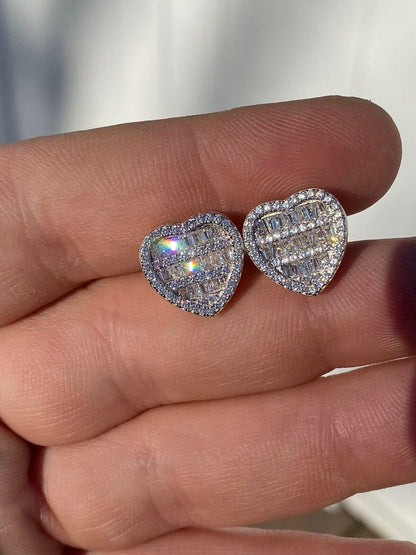 Aretes icy corazón unisex