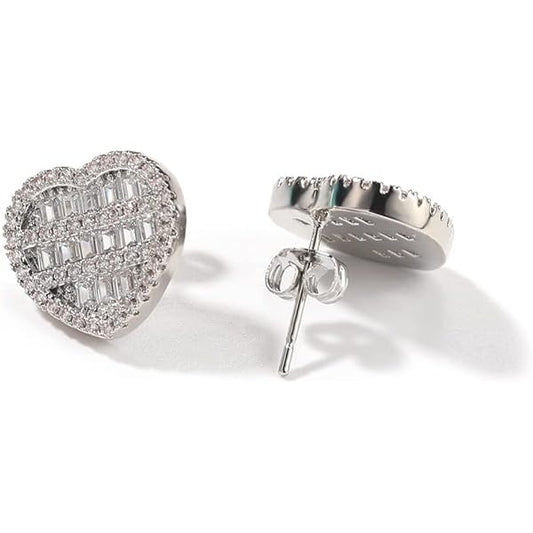 Aretes icy corazón unisex
