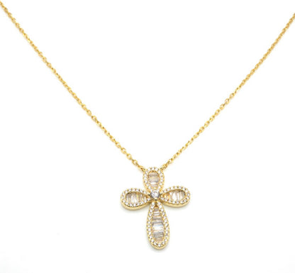 Collar de Cruz baguette Dorado