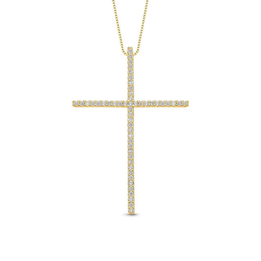 Collar Cruz Dorado Glam