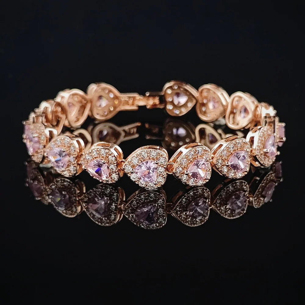 Pulsera princesa forma de corazón Rosado