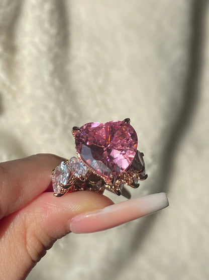 Anillo princesa icy corazón rosado