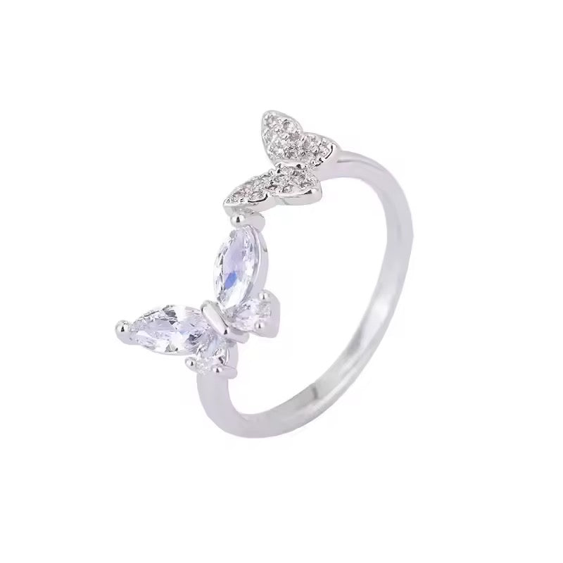 Anillo ajustable minimalista diseño mariposa