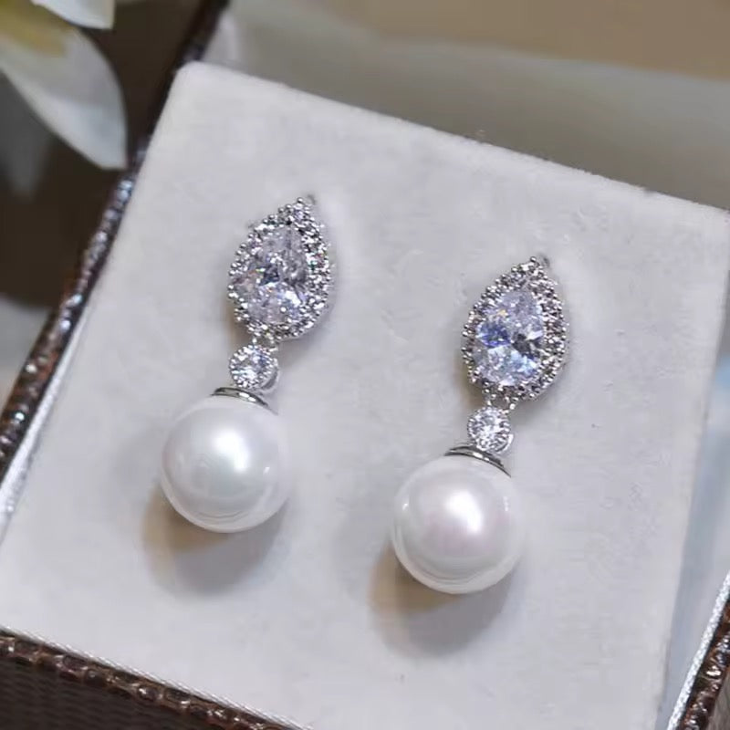 Aretes colgante de perla
