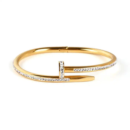 Pulsera clavo dorado glam