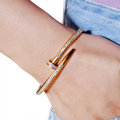 Pulsera clavo dorado glam