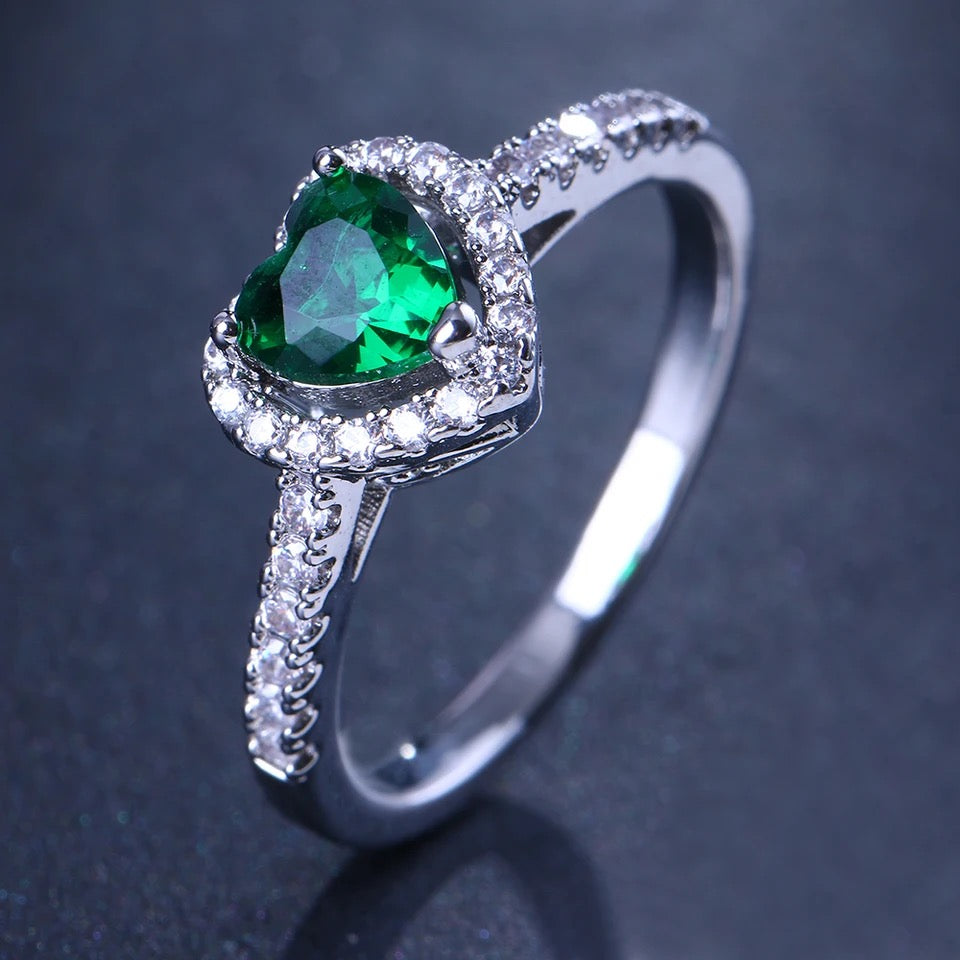 Anillo corazon Verde