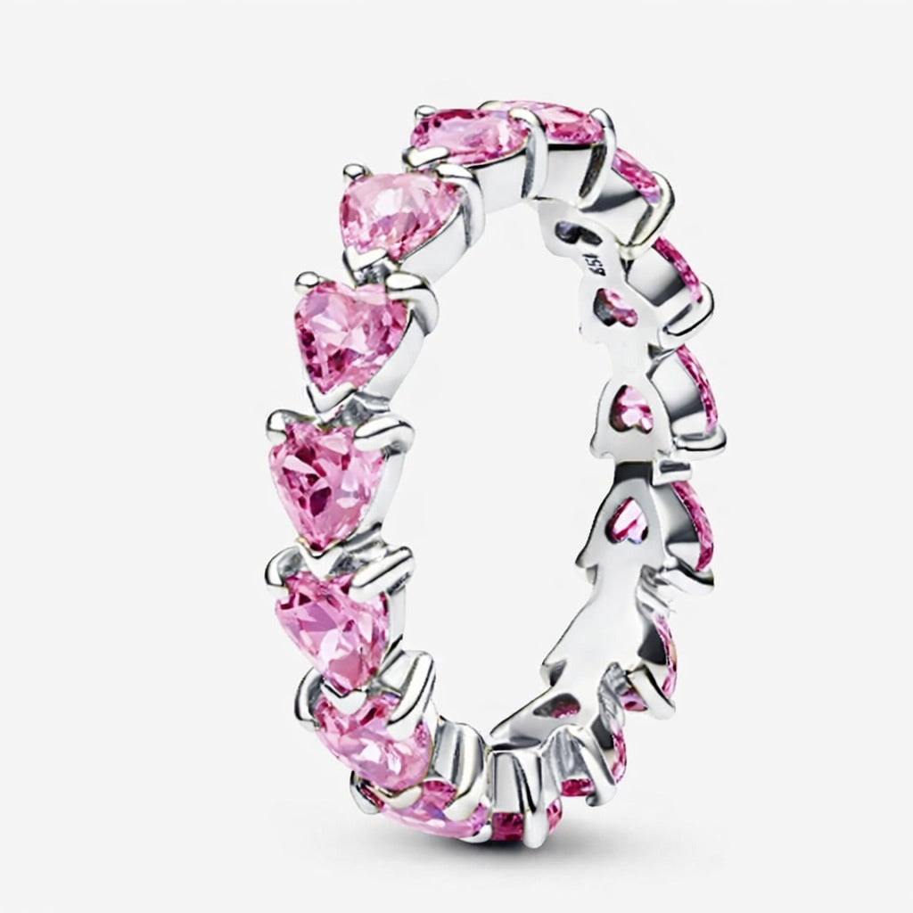Anillo banda eterna corazones