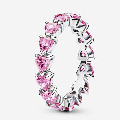 Anillo banda eterna corazones