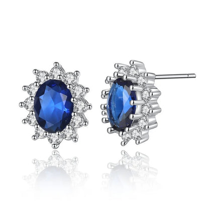 Aretes Diana azul real