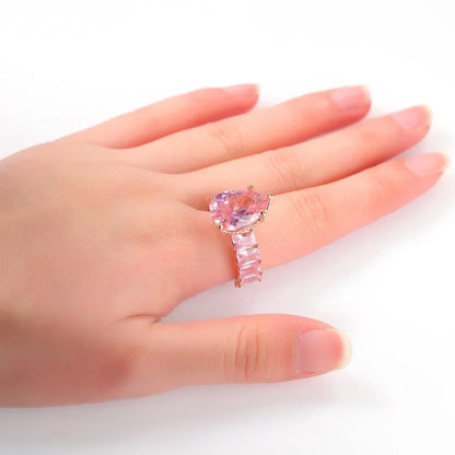 Anillo icy rosado gota