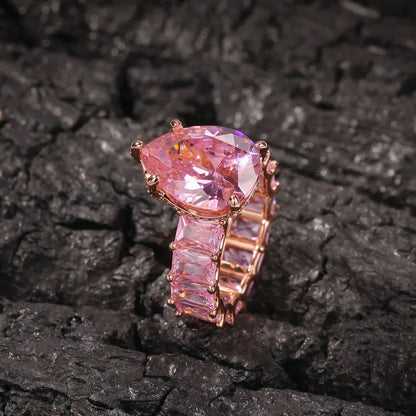 Anillo icy rosado gota