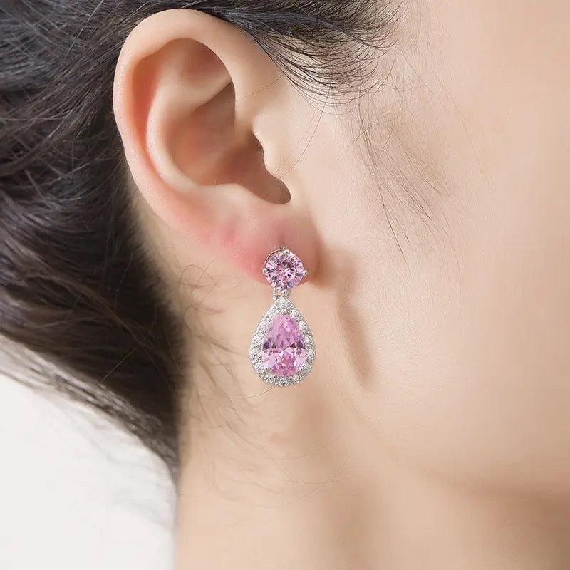 Aretes rosado pálido